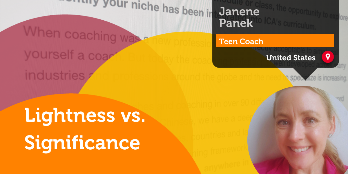 Lightness vs. Significance Case Study-Janene Panek